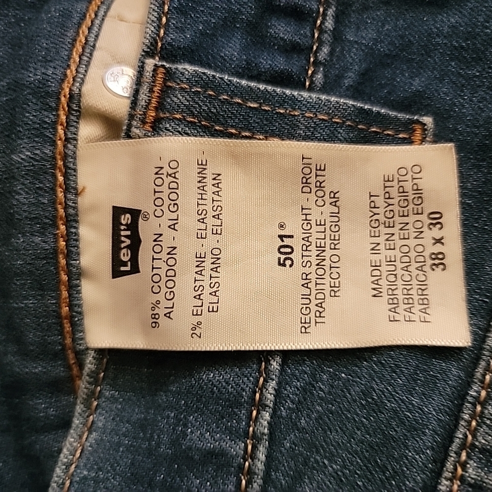 Levi's Mens 501 Jeans W38 L30 - Picture 8 of 10